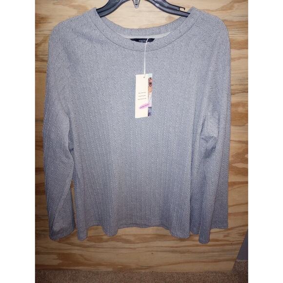 dokotoo Sweaters - Women's Dokotoo Grey Textured Sweater 2x Plus